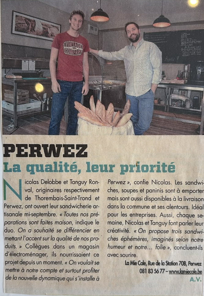 Article de presse La qualité, leur priorité